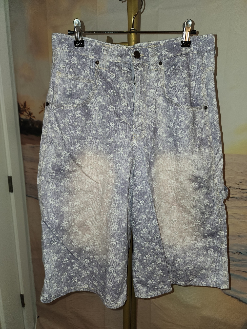 BDG Women's Lavender Floral Cargo Shorts